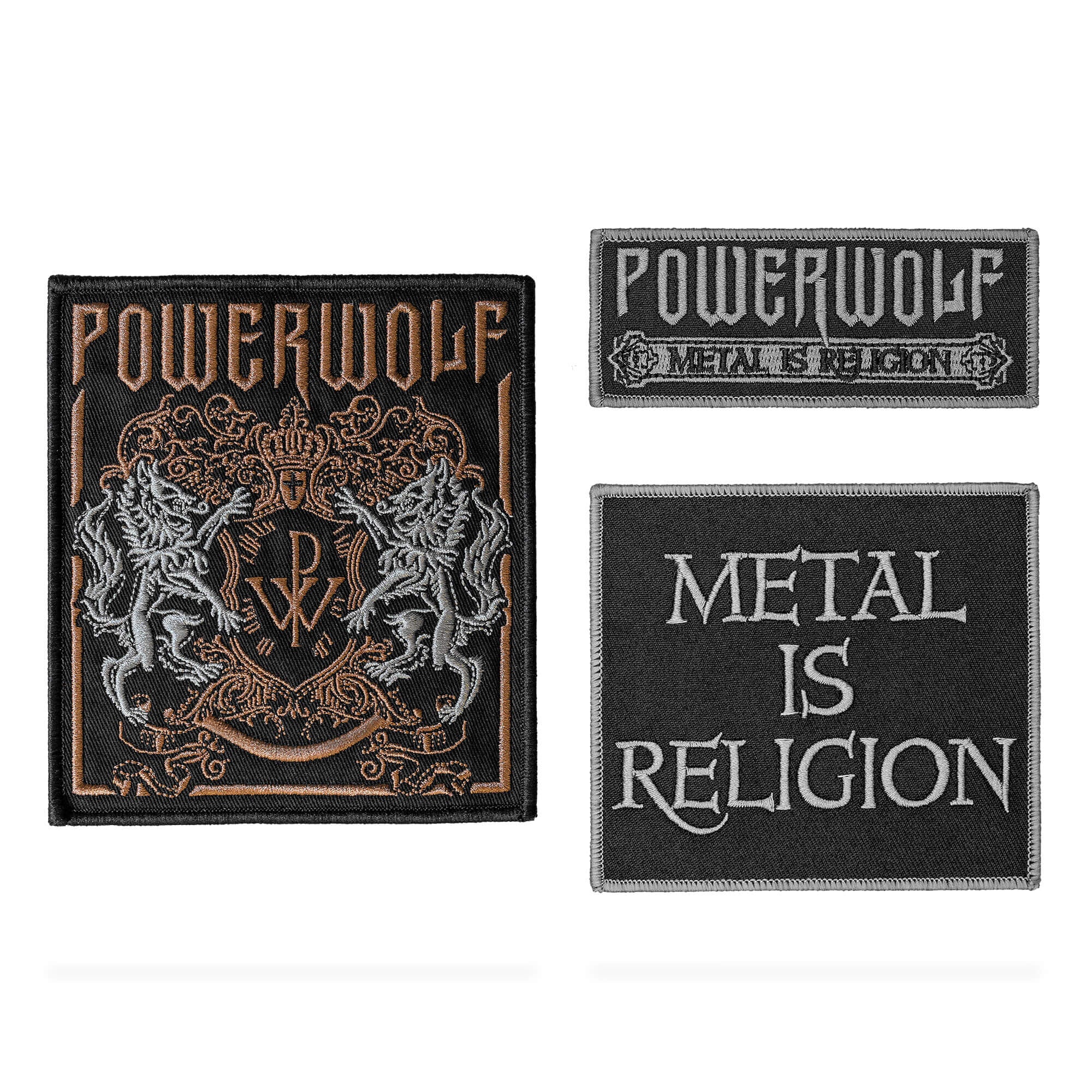 Powerwolf Crest & Logo 3er Aufnäher Set 24971
