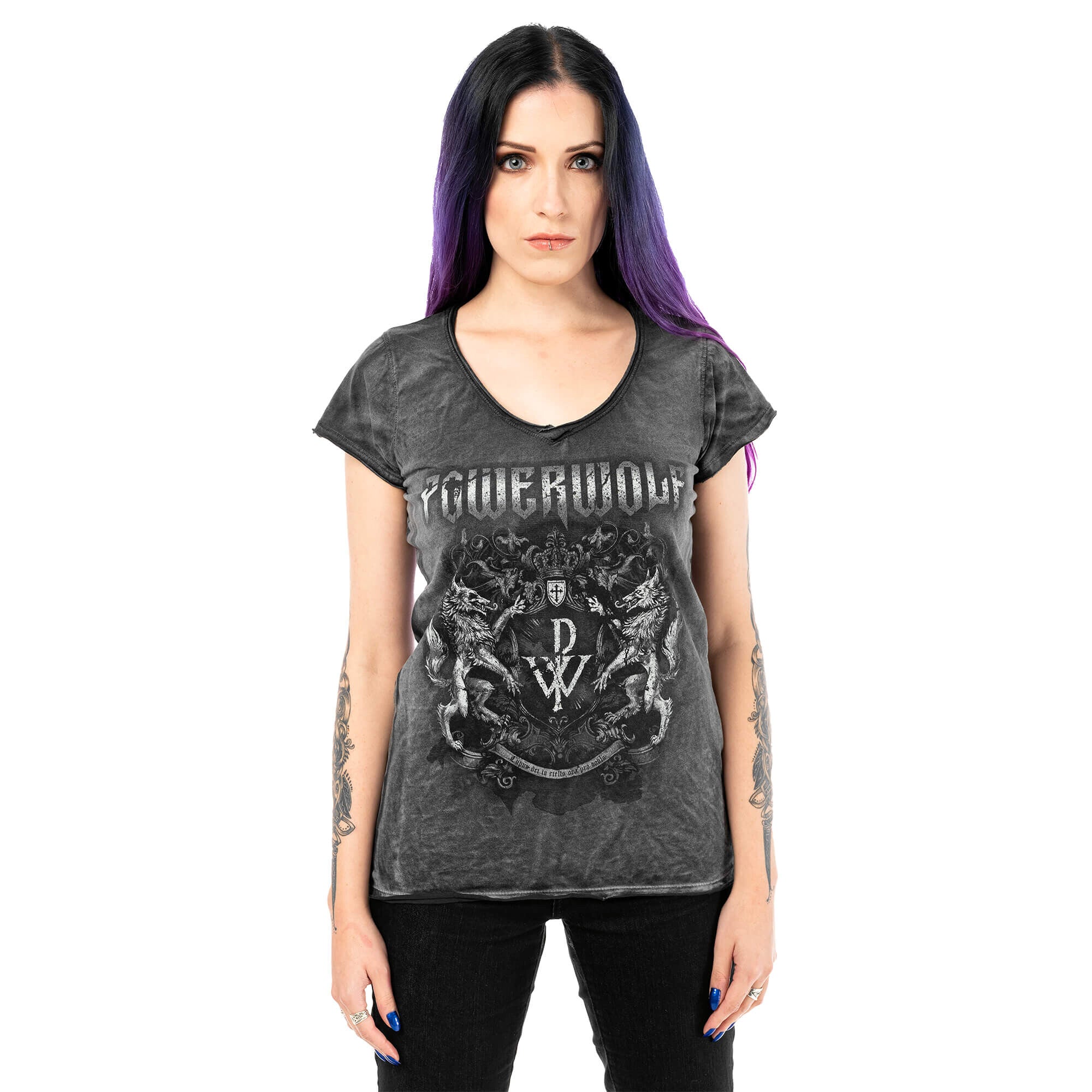 Powerwolf Metal Is Religion - Crest Girlie Shirt 24845