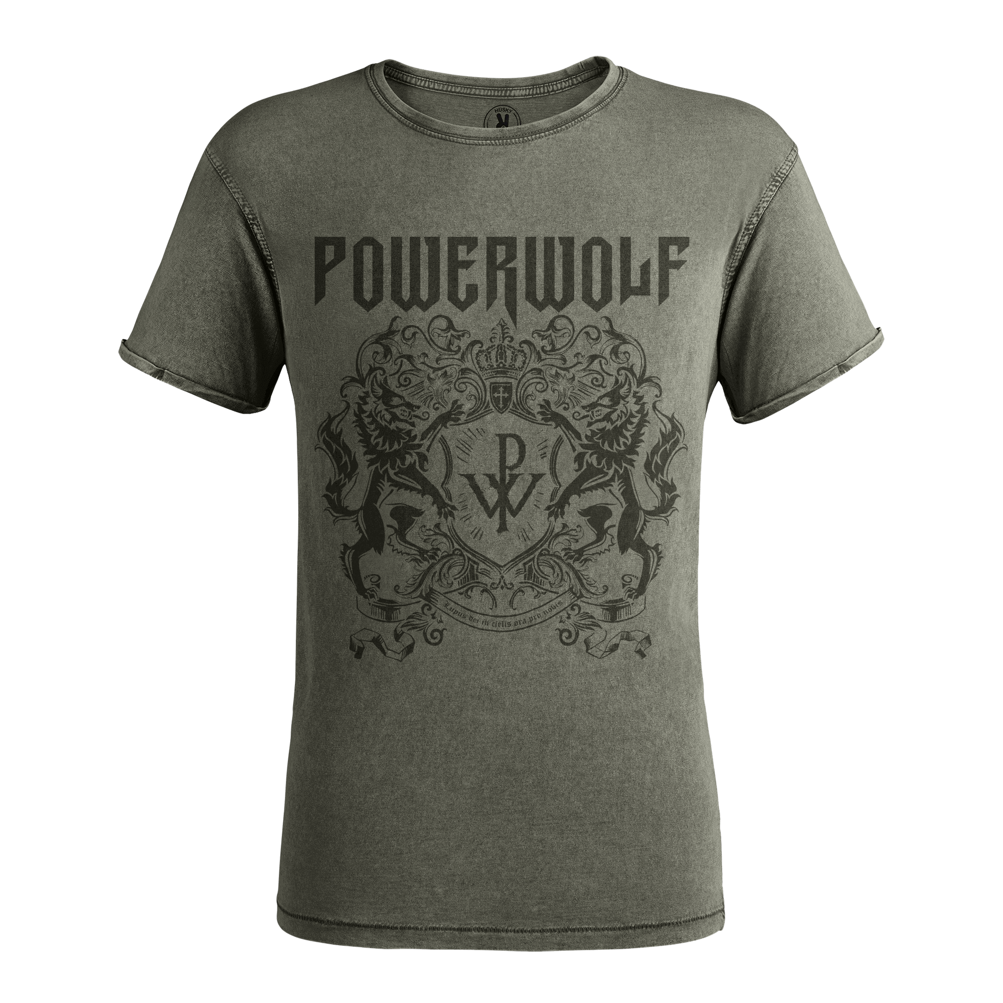 Powerwolf Olive Crest Washed T-Shirt 433153
